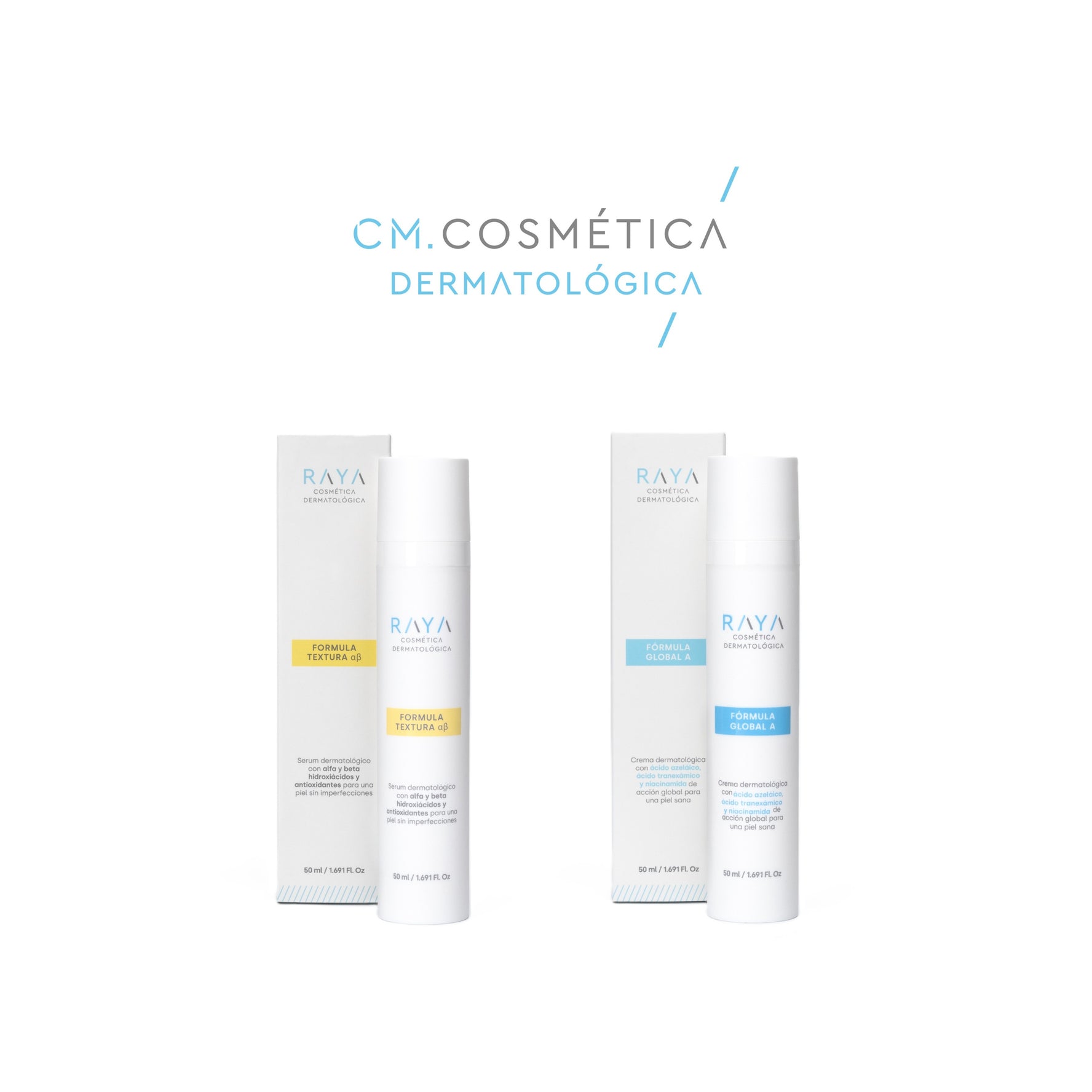 PACK REJUVENECIMIENTO: FÓRMULA TEXTURA  α β. + FÓRMULA GLOBAL A. de RAYA Cosmética Dermatológica