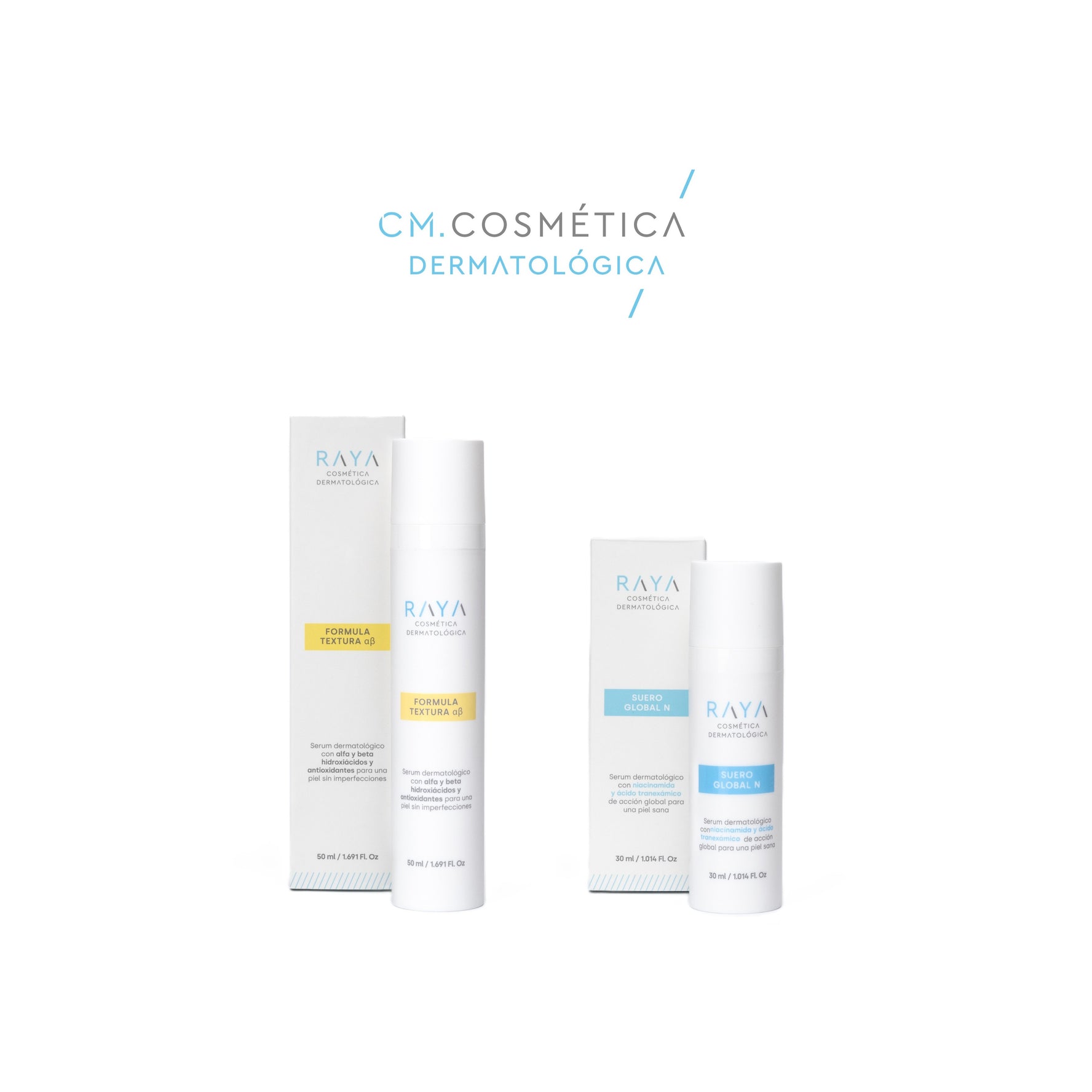 PACK ANTI IMPERFECCIONES: FÓRMULA TEXTURA  α β. + SUERO GLOBAL N. de RAYA Cosmética Dermatológica