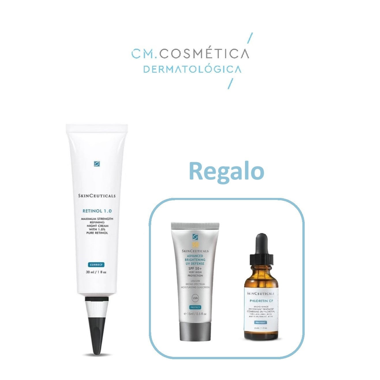 Retinol 1.0 (30ml) + REGALO: Phloretin CF Serum (15ml)+Advanced Brightening SPF 50 (15ml) PACK