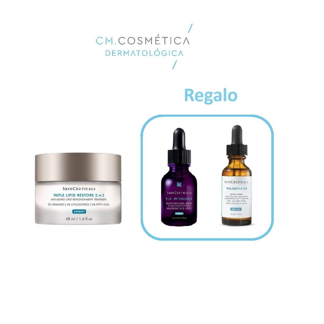 Skinceuticals Triple Lipid Restore 2:4:2 (50ml)+REGALO Hyaluronic Acid Intensifier (15ml)+Phloretin CF Serum (15ml) PACK