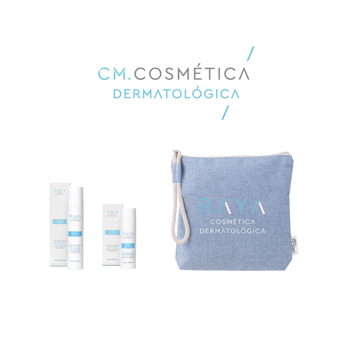 PACK ANTIMANCHAS: Suero Global N. (30ml) + Fórmula Global A. de RAYA Cosmética Dermatológica. (50ml) + REGALO: Neceser