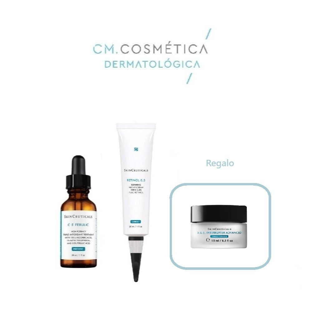 Skinceuticals C E ferulic (30ml)+Retinol 0.3 (30ml)+Regalo: A.G.E Interrupter Advanced (15ml)+ Neceser PACK