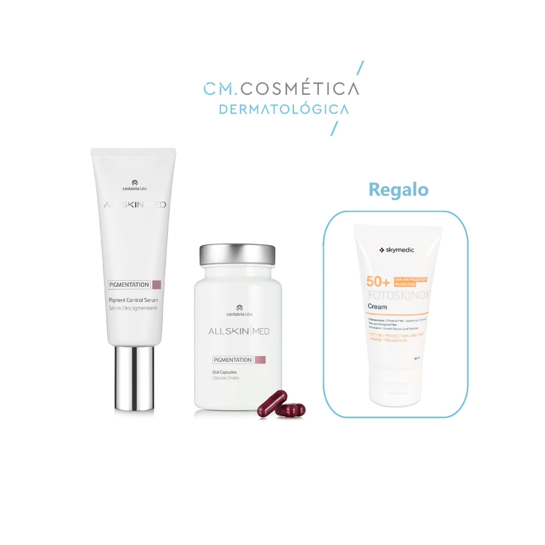 Pigmentation Serum Despigmentante (50ml)+Pigmentation Capsulas Pigment Control (60 capsulas) + REGALO: Fotoskinox Crema SPF 50+ (50ml) PACK ANTIMANCHAS