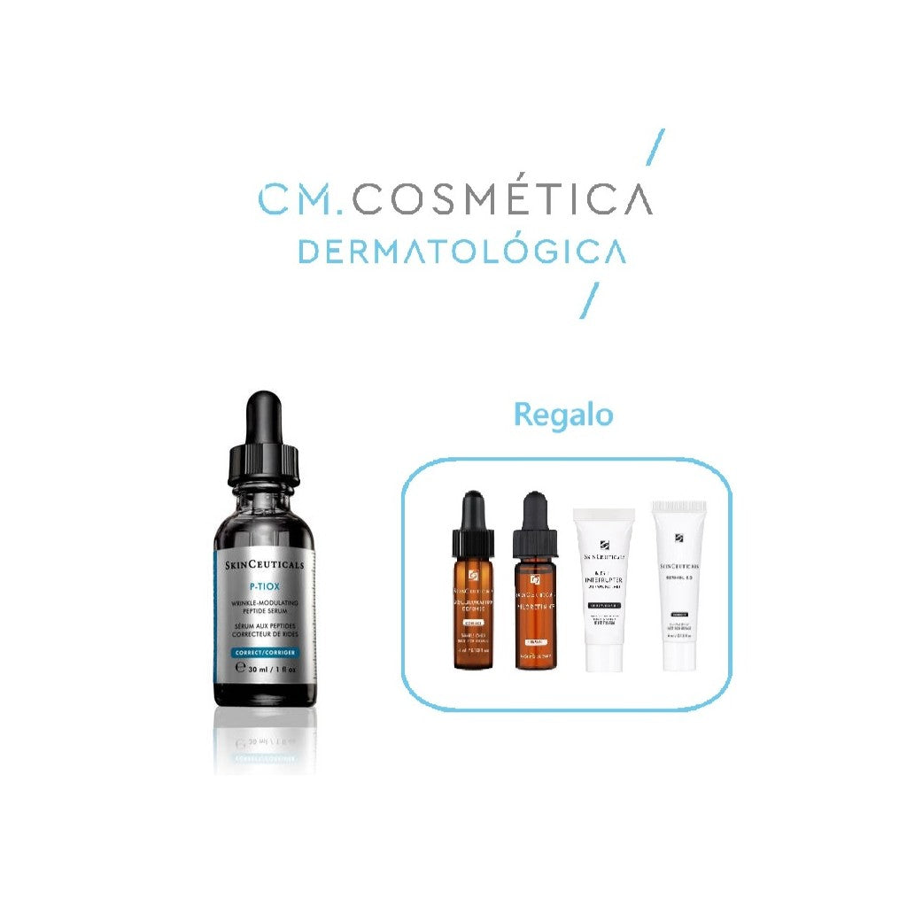 P-TIOX SKINCEUTICALS (30ml) + REGALO: Discoloration Defense (4ml)+Phloretin CF (4ml)+ A.G.E Interrupter Advanced (3ml)+ Retinol 0.3 (4ml)