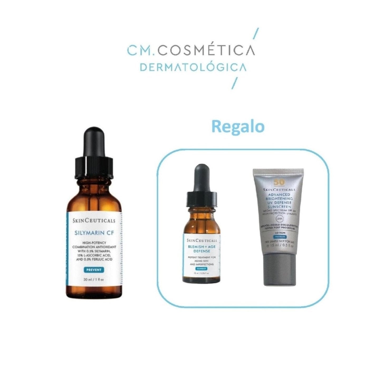 Skinceuticals Silymarin C F (30ml)+Regalo Valorado en 79€: Blemish & Age Defense (15ml)+Advanced Brightening SPF (15ml) Kit Imperfecciones