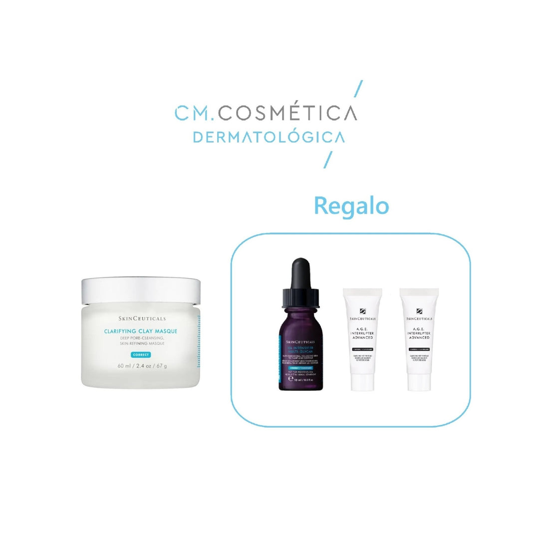 Skinceuticals Clarifying Clay Masque (60ml)+REGALO: HA Intensifier Multi-Glycan (15ml) + 2x A.G.E Interrupter Advanced (3ml)