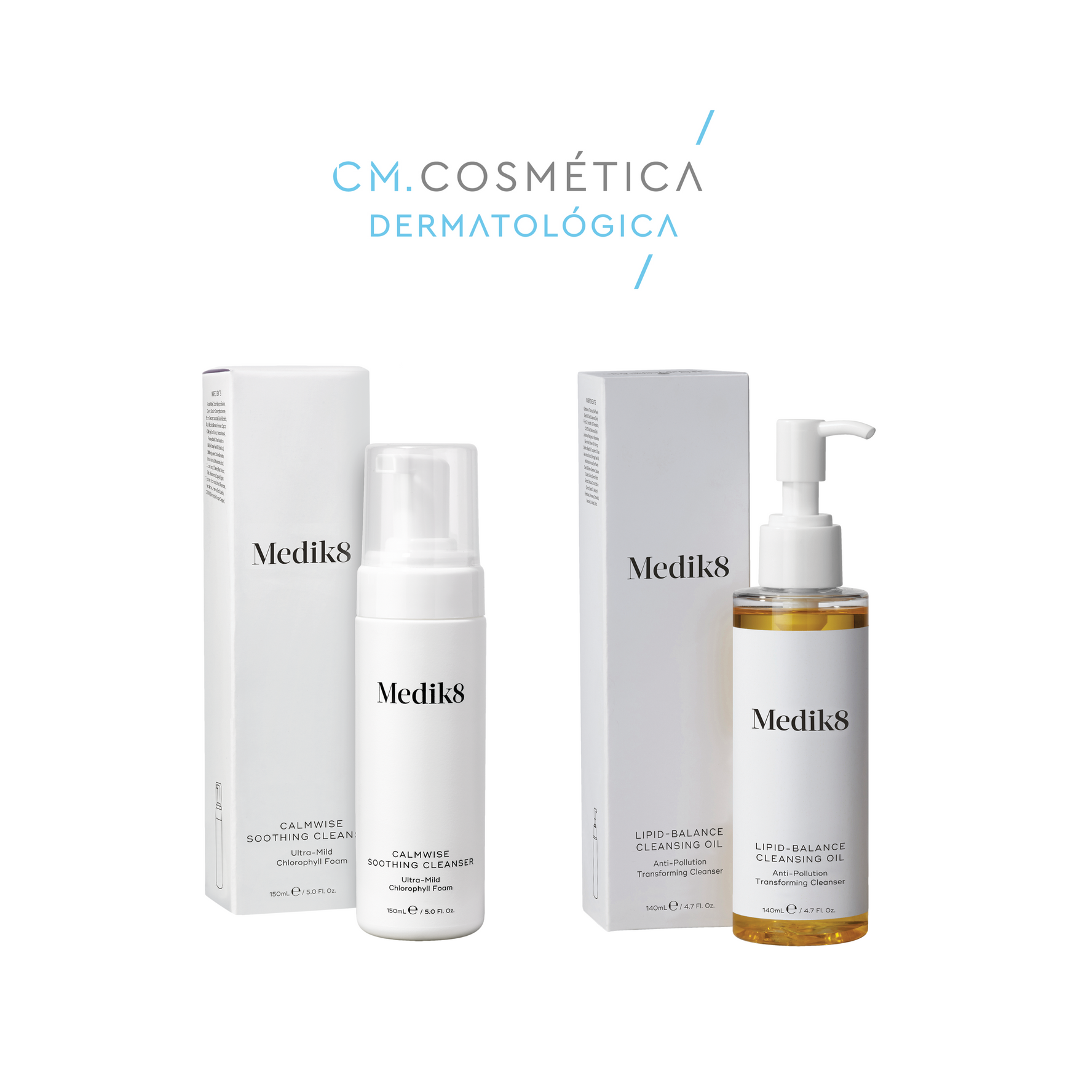 Medik8 Pack Doble Limpieza Para Piel Sensible: Lipid Balance Cleansing Oil (140ml) + Calmwise Soothing Cleanser (150ml)