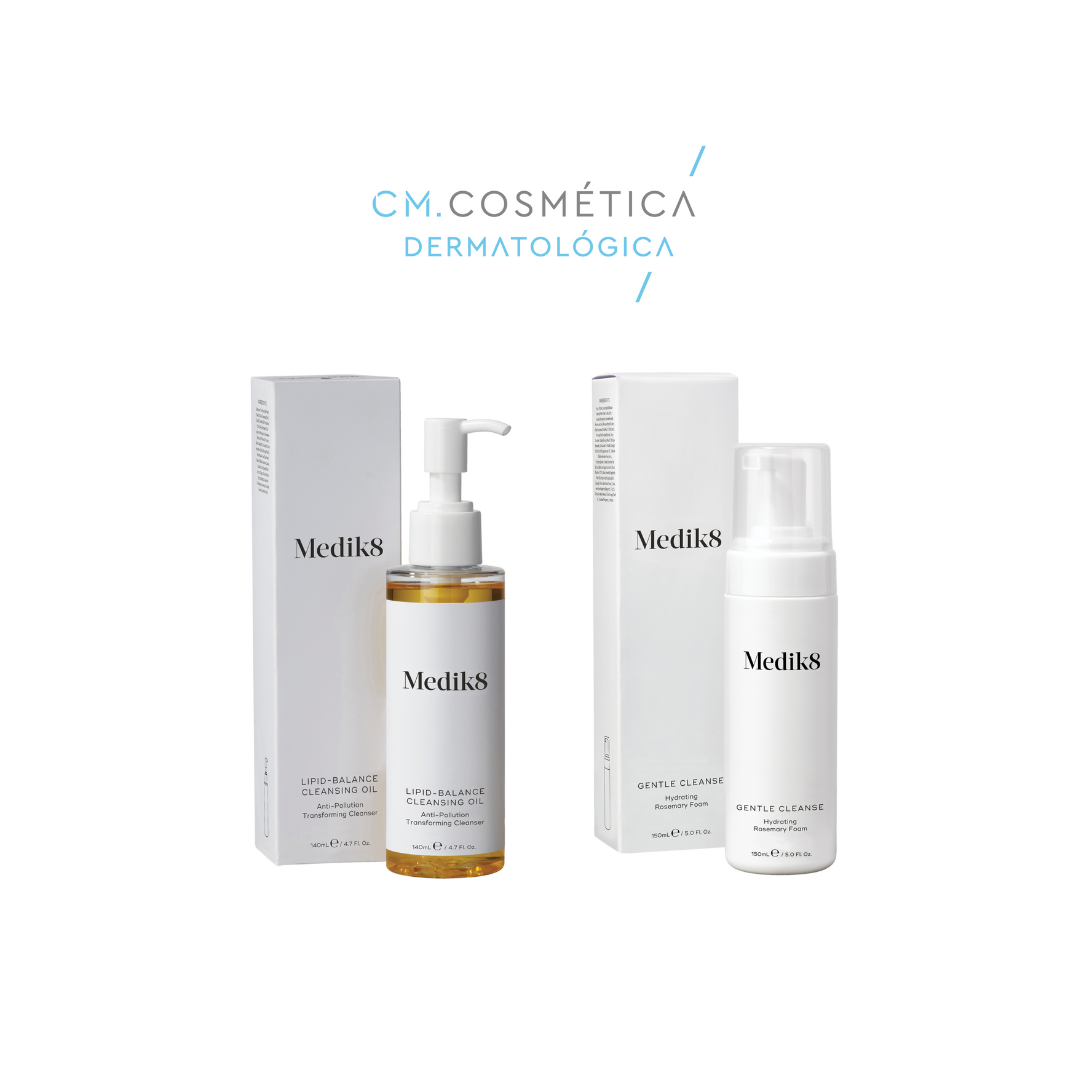 Medik8 Pack Doble Limpieza Para Piel Seca: Lipid Balance Cleansing Oil (140ml)+Gentle Cleanse (150ml)