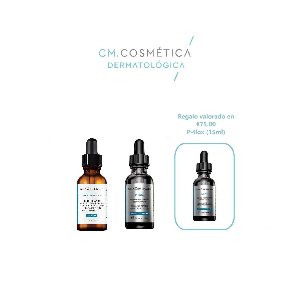 Skinceuticals Phloretin CF Serum (30ml)+P-TIOX SKINCEUTICALS (30ml)+Regalo: P-Tiox (15ml)+ Neceser PACK