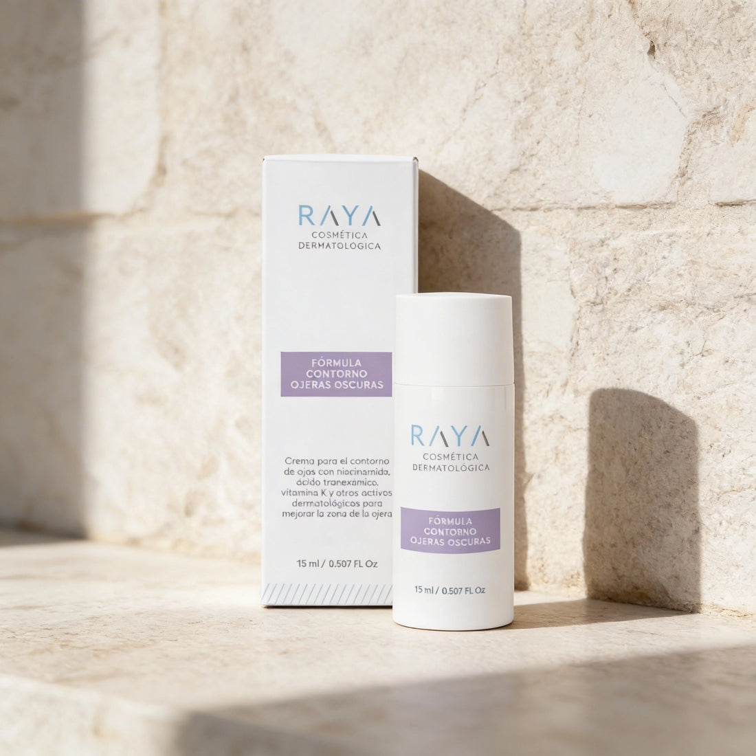 RAYA Cosmética Dermatológica Fórmula Contorno Ojeras Oscuras con Niacinamida, Péptidos, Vitamina K y Ácido tranexámico (15ml)