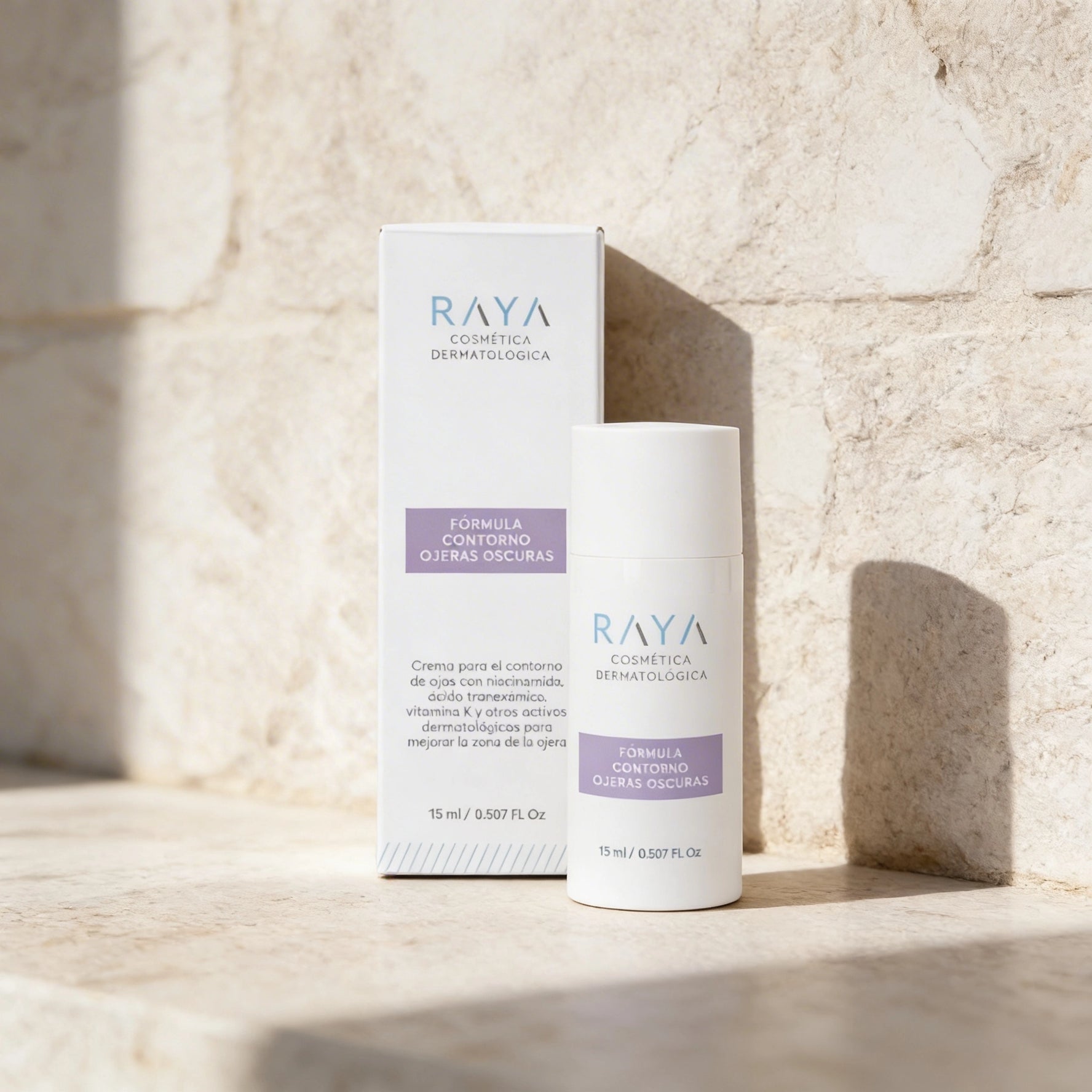 RAYA Cosmética Dermatológica Fórmula Contorno Ojeras Oscuras con Niacinamida, Péptidos, Vitamina K y Ácido tranexámico (15ml)