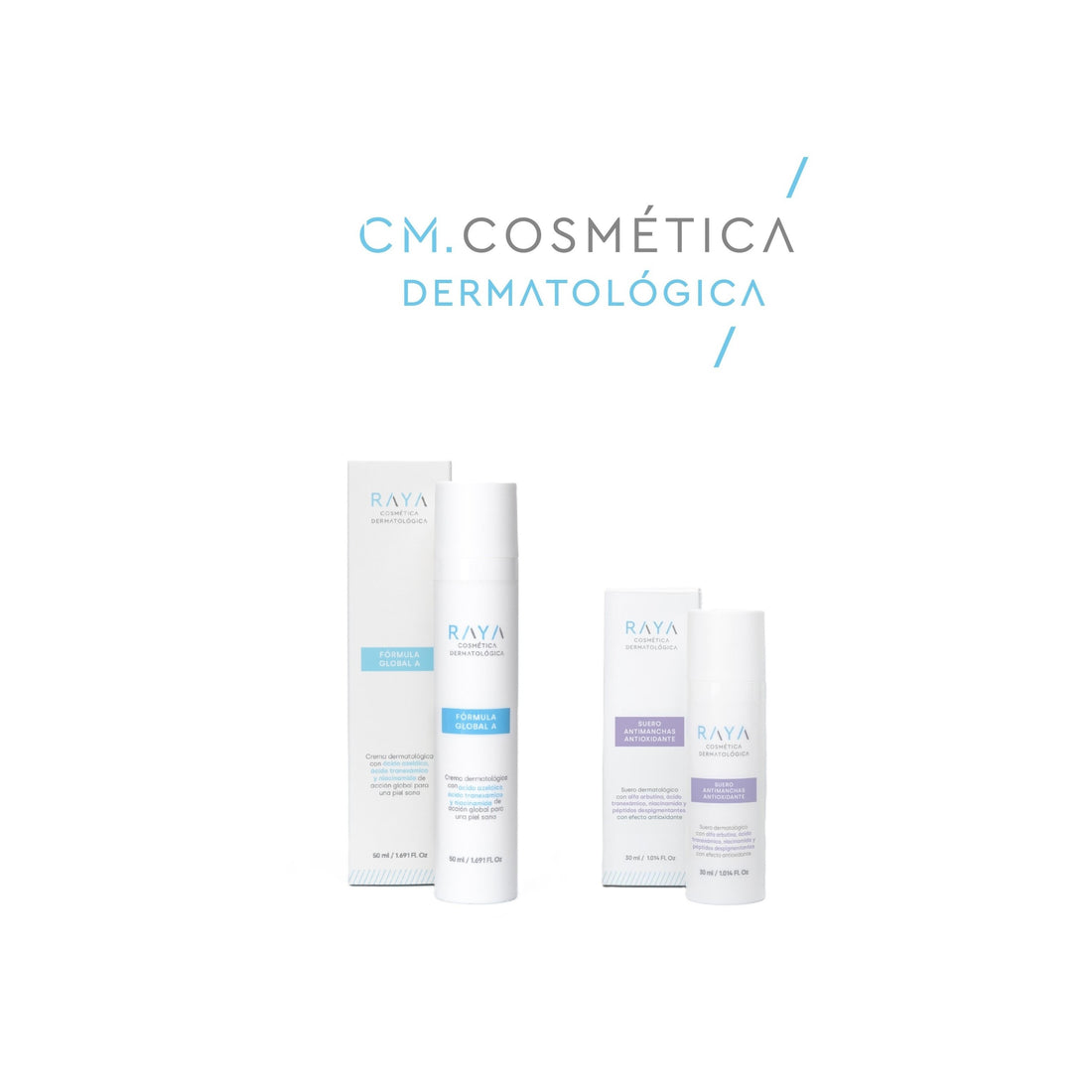 RAYA Cosmética Dermatológica PACK DESPIGMENTANTE: Fórmula Global A. + Suero Antimanchas Antioxidante + REGALO: Neceser