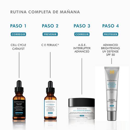 Cell Cycle Catalyst (30ml)+Advanced Brightening SPF 50 (40ml)+Advanced Brightening SPF 50 (15ml)+Phloretin CF Serum (15ml)+Skinceuticals H.A intensifier (15ml)