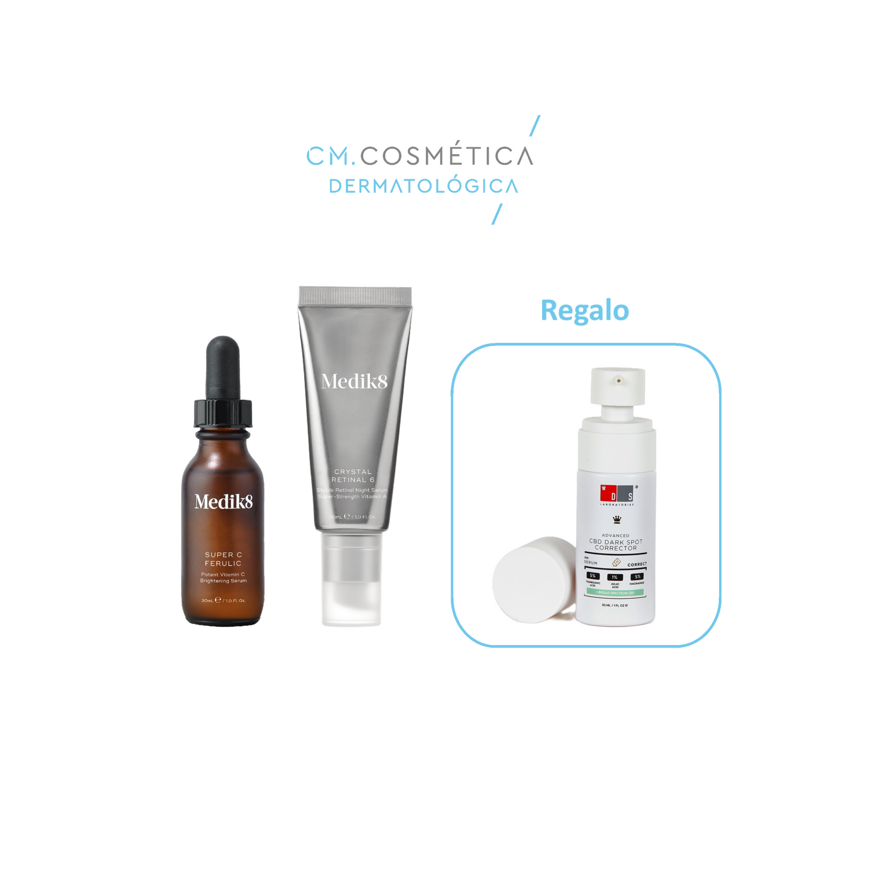 Super C Ferulic (30ml) + Crystal Retinal 6 (30ml) + REGALO: Advanced CBD Dark Spot Corrector (30ml) PACK ANTIMANCHAS