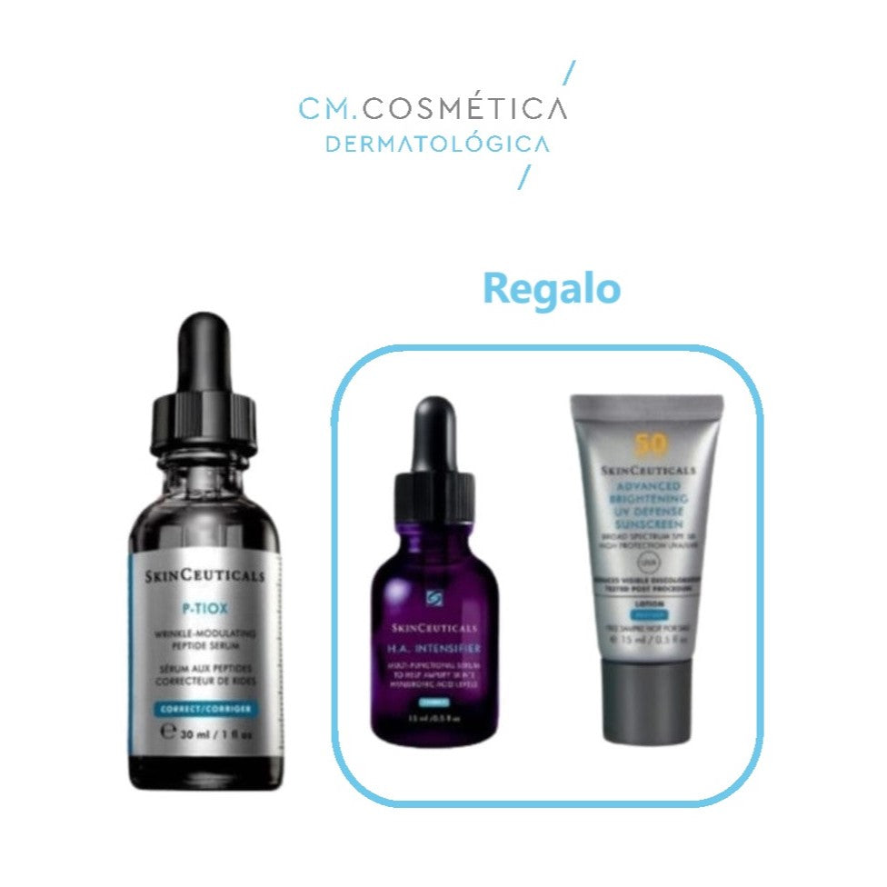 Skinceuticals P-TIOX (30ml)+Hyaluronic Acid Intensifier (15ml)+Advanced Brightening SPF 50 (15ml)