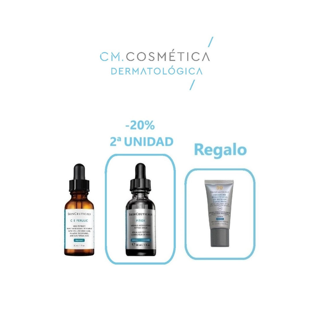 Cofre Arrugas y Luminosidad C E ferulic (30ml) + P-Tiox (30ml) + Advanced brightening SPF (15ml)