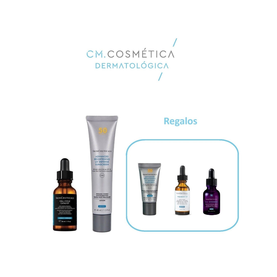 Cell Cycle Catalyst (30ml)+Advanced Brightening SPF 50 (40ml)+Advanced Brightening SPF 50 (15ml)+Phloretin CF Serum (15ml)+Skinceuticals H.A intensifier (15ml)