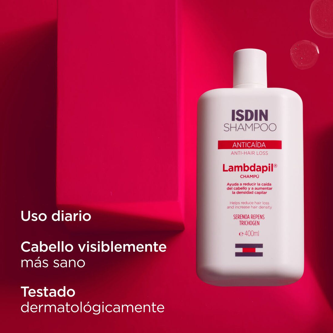 ISDIN Shampoo Lambdapil Anticaída (400ml)+ISDIN Lambdapil 5α Plus Cápsulas (60 compromidos) PACK