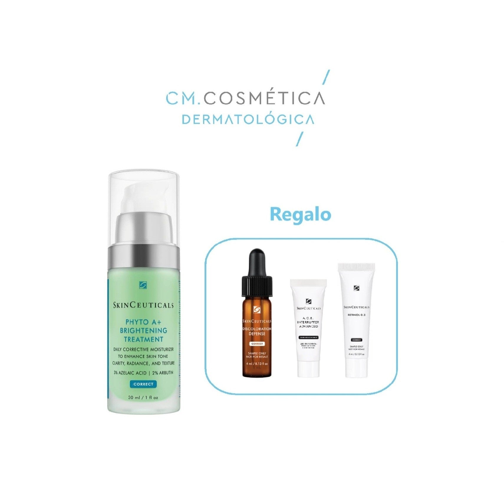Skinceuticals Phyto A+ Brightening (30ml) + Regalo: Phloretin CF (4ml) + Retinol 0.3 (4ml) + A.G.E Interrupter Advanced (4ml) PACK