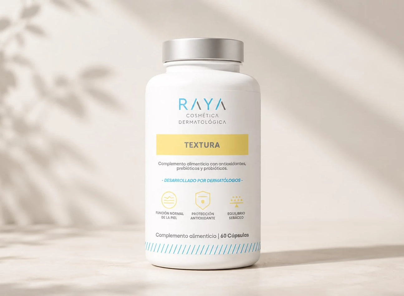 RAYA Cosmética Dermatológica Textura — complemento alimenticio para pieles con imperfecciones (60 cápsulas)