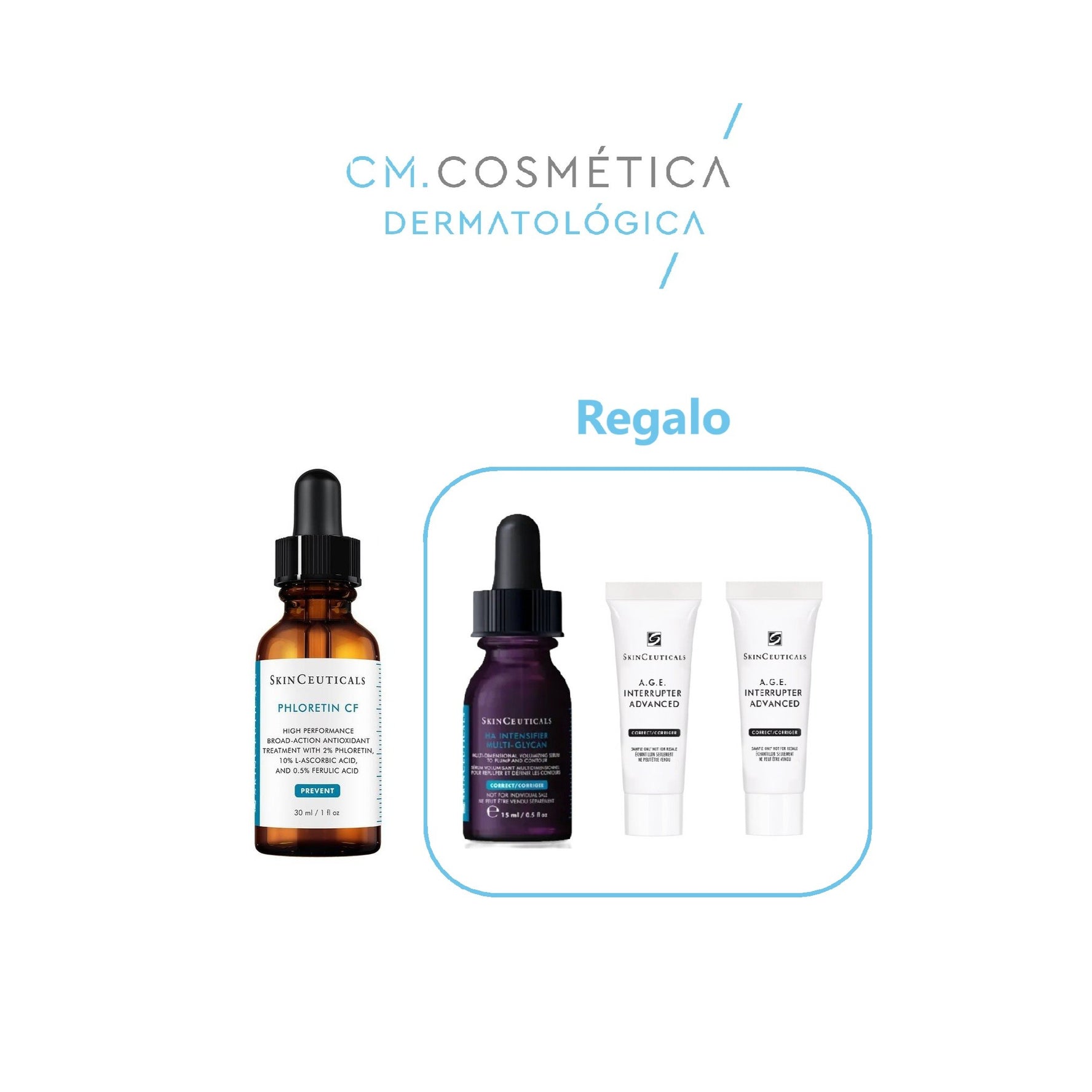 Skinceuticals Phloretin CF Serum (30ml) + REGALO: HA Intensifier Multi-Glycan (15ml) + A.G.E Interrupter Advanced (4ml) x2