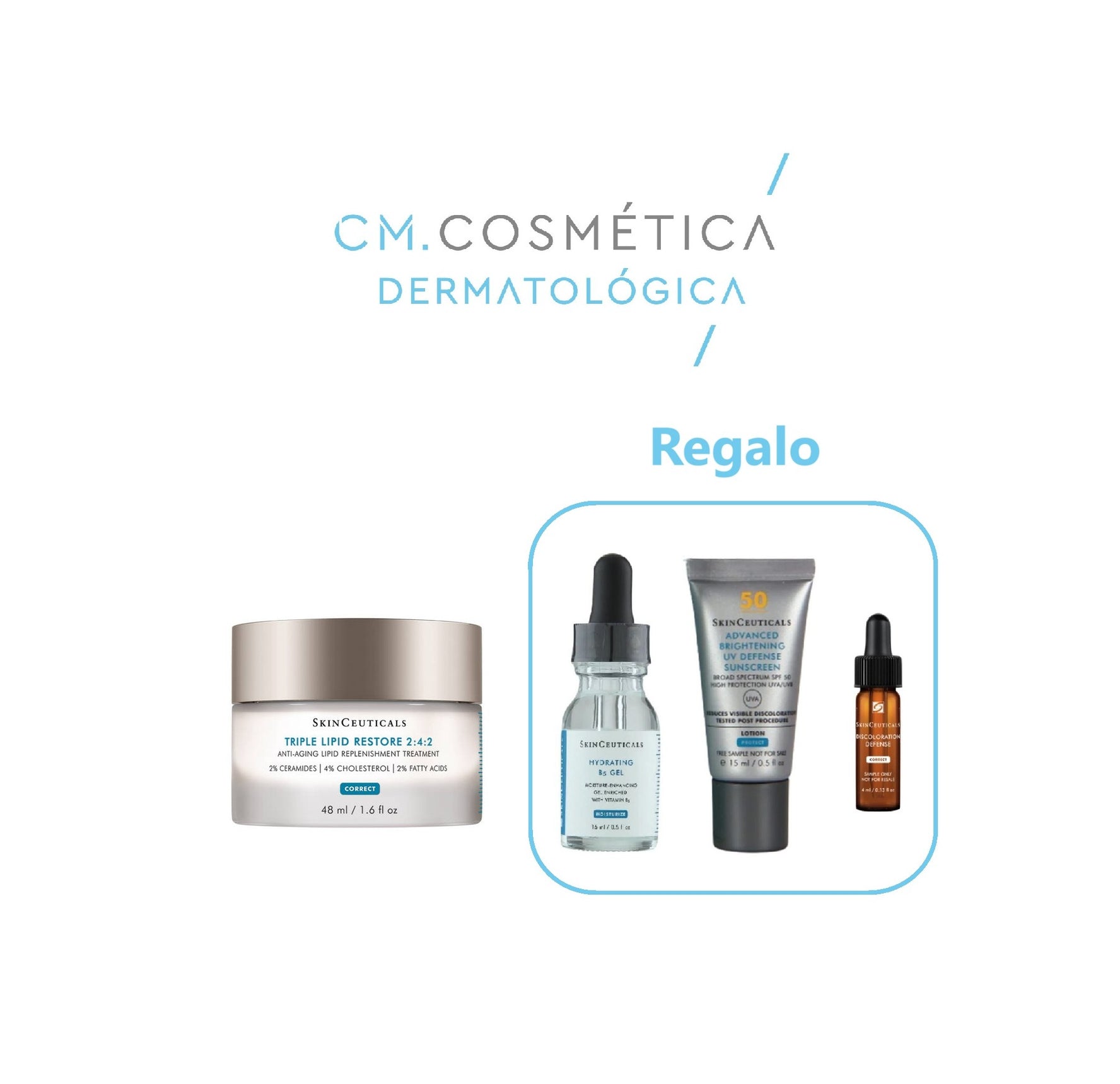 Skinceuticals Triple Lipid Restore 2:4:2 (50ml) + REGALO: Hydrating B5 (15ml) + Discoloration Defense (4ml) + Advanced Brightening  SPF 50 (15ml)